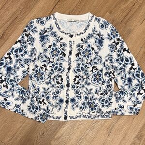 alice + olivia Floral Cardigan Size M Like New!